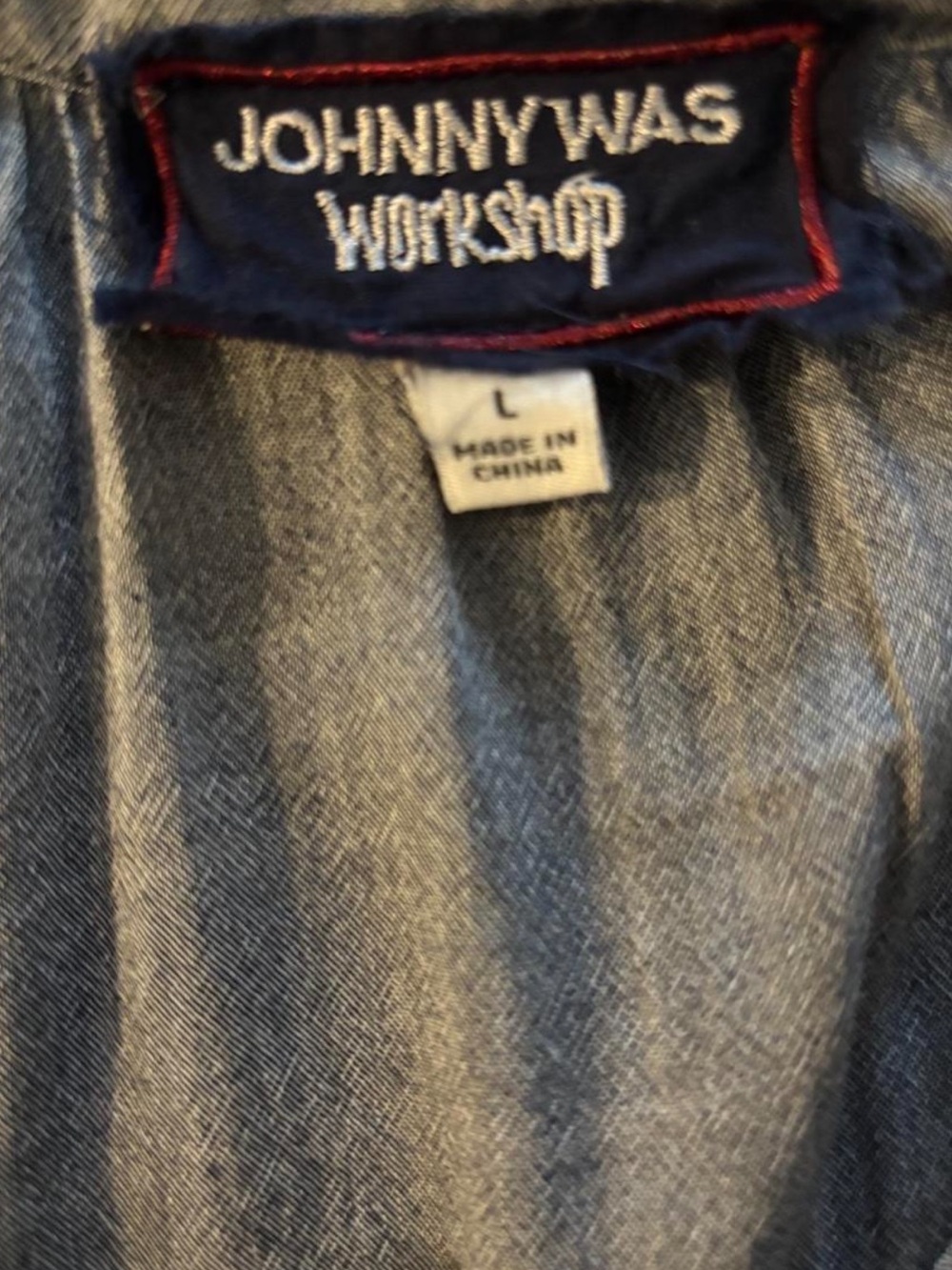Johnny Was Workshop blue/gray Embroidered Tunic Dress — Size L - Picture 7 of 8